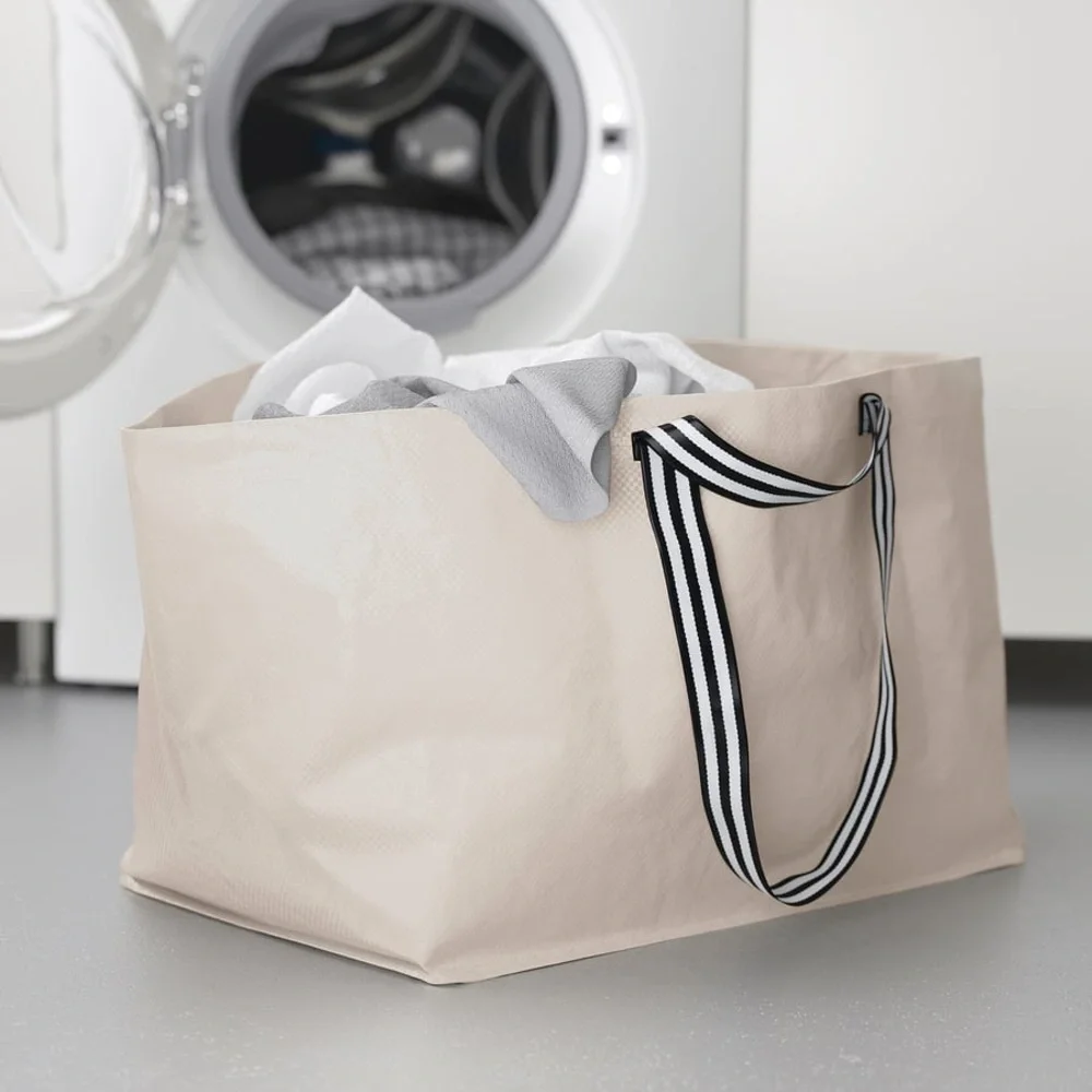 IKEA Large Cream Reusable Shopping Tote Bag Set of 2